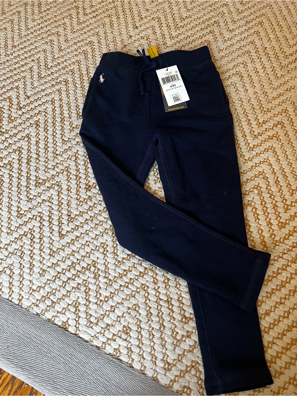 Ralph Lauren Navy Blue Girls' Slim Jogger Pants